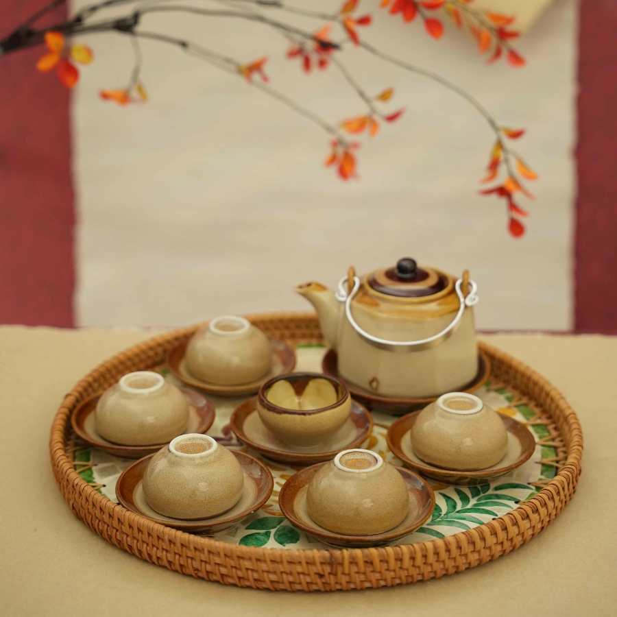 Bộ Ấm Trà Gốm Sứ Cao Cấp